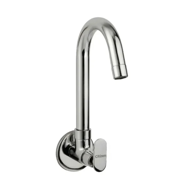 Citizen Ikon wall-mounted kitchen sink tap with swivel spout
