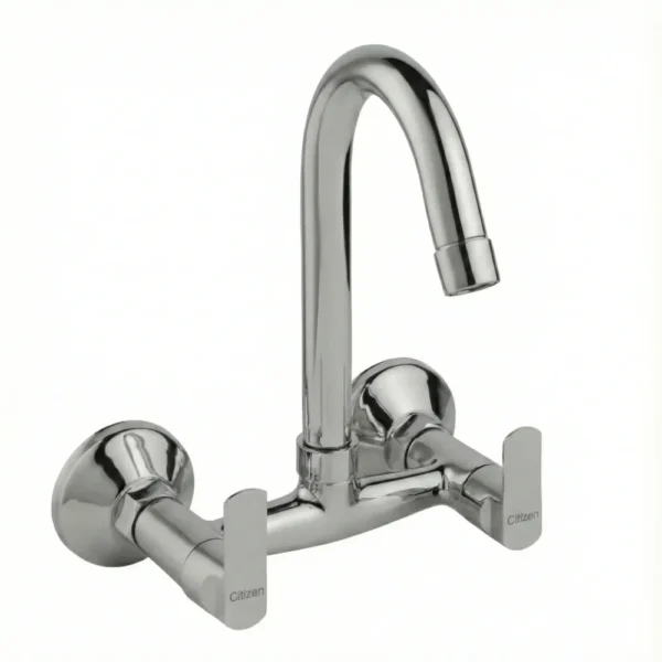 Citizen Neo wall-mounted kitchen sink mixer tap with swivel spout