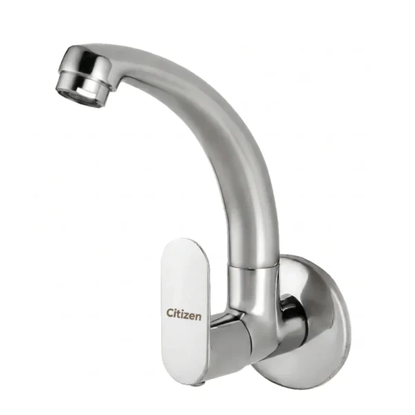 Citizen Opal wall-mounted kitchen sink tap with swivel spout