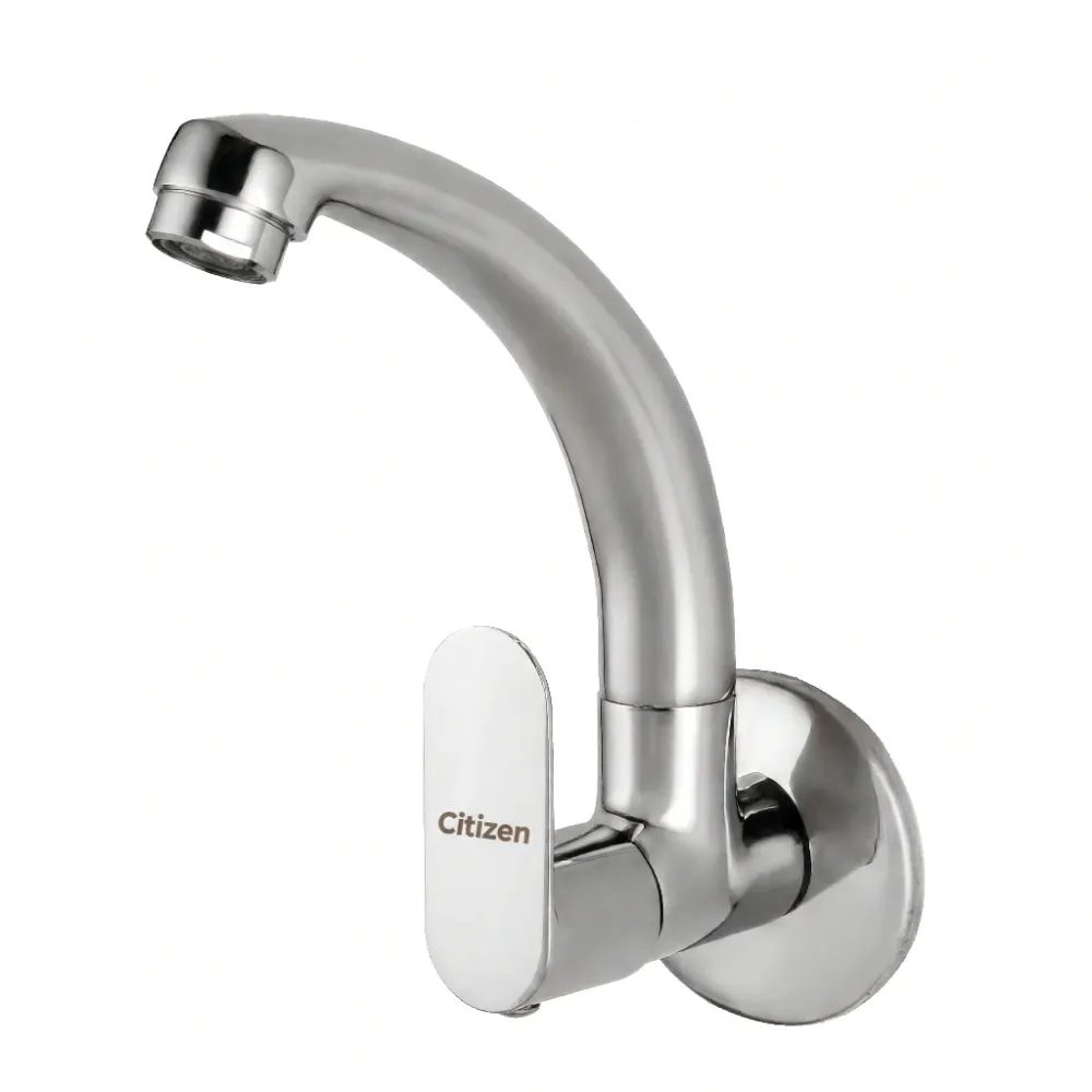 Citizen Opal wall-mounted kitchen sink tap with swivel spout